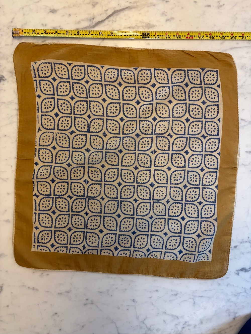 Neutral Beige & Navy Printed Scarf